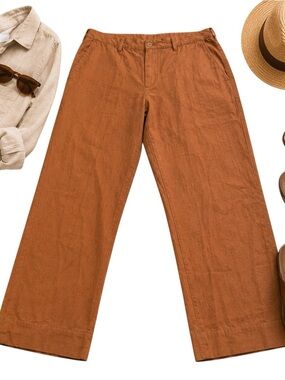 Bills Khakis Orange Cotton Chino Pants Mens 38 USA Made Coastal Preppy Style EUC